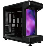 Bo�tier open - frame mid - tower cooler master masterframe 360 stage lcd - noir, verre tremp�