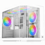Boitier pc mini tour micro atx xigmatek cubi m rgb avec panneaux vitr�s - blanc