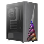 Boitier pc moyen tour atx aerocool delta - a rgb avec panneau vitr - noir
