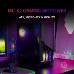 Boitier pc moyen tour atx mars gaming mc - x2 rgb avec panneau vitr� - noir