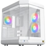 Boitier pc moyen tour e - atx xigmatek cubi rgb avec panneaux vitr�s - blanc