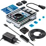 Bo�tier pour raspberry pi 4 avec ventilateur, alimentation usb - c 3 a, c�ble micro hdmi, adaptateur ...