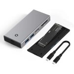 Botier ssd m. 2 nvme sata avec hub, adaptateur m. 2 nvme ssd, aluminum external botier m2 disque dur ...