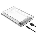 Botier transparent pour disque dur de 3. 5 pouces, usb 3. 0  sata 3. 0, adaptateur de disque dur ssd ...