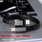 Bracelet de cble de donnes de tlphone portable cratif, charge rapide, portable, type - c, eclairage ...