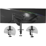 Bras de moniteur robuste en aluminium de qualit� sup�rieure, bras de moniteur ultra large, support de ...