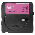 Brother btag - p35 - blanc sur rose - rouleau (1, 2 cm x 4 m) 1 cassette(s) bo�te de suspension - bande ...