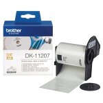 Brother dk - 11207 - noir sur blanc - 100 tiquettes pour cd / dvd - pour brother ql - 1050, 1060, 1110, ...