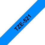 Brother tze - 521 - noir sur bleu - rouleau (0, 9 cm x 8 m) 1 cassette(s) ruban lamin� - pour brother ...