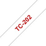 Brother tc - 202 ruban d'�tiquette rouge sur blanc
