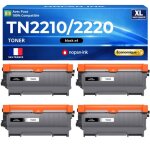 Compatible pour brother tn - 2220 tn2210 2600 pages haute capacit� pack 4