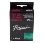 Brother tz751 - ruban laminé - noir sur vert - rouleau (2, 4 cm x 8 m) 1 rouleau(x) - pour p - touch ... Brother tz751 - ruban laminé - noir sur vert - rouleau (2, 4 cm x 8 m) 1 rouleau(x) - pour p - touch ...