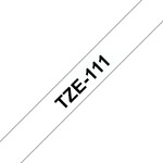 Brother tze - 111 - adh�sif standard - noir sur transparent - rouleau (0, 6 cm x 8 m) 1 cassette(s) ruban ...
