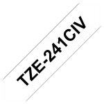 Brother tze - 241civ - noir sur blanc - rouleau (1, 8 cm x 8 m) 1 cassette(s) ruban lamin� - pour brother ...