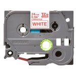 Brother tze - 252 - adhsif standard - rouge sur blanc - rouleau (2, 4 cm x 8 m) 1 cassette(s) ruban ...