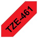 Brother tze - 461 - noir sur rouge - rouleau (3, 6 cm x 8 m) 1 cassette(s) ruban lamin - pour brother ...