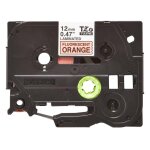 Brother tze - b31 - noir sur orange fluorescent - rouleau (1, 2 cm x 5 m) 1 cassette(s) ruban lamin� ...