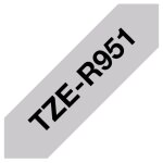Brother tze - r951 - satin - noir sur argent - rouleau (2, 4 cm x 4 m) 1 cassette(s) bande de ruban - ...