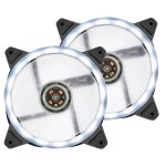 Buby - lot de 2 ventilateurs de botier silencieux a led blanc, ventilateurs d'ordinateur de 120 mm, ...