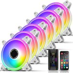Buby - blanc moonlight ventilateur de botier rgb 120 mm avec concentrateur de ventilateur remote, carte ...