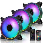 Buby - moonlight lot de 3 ventilateurs de botier rvb 120 mm avec hub x et tlcommande, carte mre aura ...
