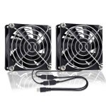 Buby - ventilateur usb pour ordinateur 80 mm 80x25 mm, double ventilateur de botier 8 cm, ventilateur ...