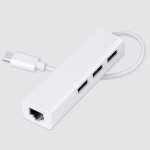 Type c  3 ports usb 2. 0 hub lan adaptateur rj45 gigabit ethernet pour ordinateur portable