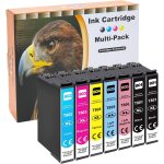 D&c lot de 7 cartouches d'encre (non originales) pour epson t801 - t806 stylus photo