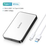 Type - c blanc - orico abs hdd botier 2. 5 pouces sata  externe hdd botier pour disque ssd hdd avec ...