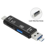 Type - c lecteur de carte multifonction 5 en 1 stockage externe noir command pour memory stick usb 3. ...