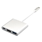 Type - c usb 3. 1 pour usb - c 4k hdmi usb3. 0 adaptateur 3 dans 1 hub pour macbook silver argent