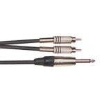 Câble 2 jack 6, 35 mâle mono - 2 rca mâle - yellow câble k02 3 mètres Câble 2 jack 6, 35 mâle mono - 2 rca mâle - yellow câble k02 3 mètres