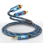 C�ble 2rca, jack aux 3, 5 mm vers 2rca c�bles audio aux nylon tress� m�le vers 3, 5mm jack c�ble connecte ...
