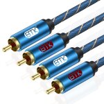 C�ble 2rca, c�ble rca audio 2 rca vers cinch m�le vers m�le cinch audio st�r�o en aluminium tress� pour ...