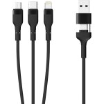 Cble 3 en 2 ¿ usb - c, lightning et micro usb ¿ cble tress, connecter 3 appareils en simultans, ...