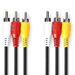Cble 3 rca mle, 1 connecteur vido composite et 2 audio stro, 10 mtres[gbp6271336]