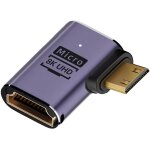 C�ble 8k mini hdmi m�le coud� vers la gauche vers hdmi 2. 1 femelle uhd adaptateur convertisseur or prend ...