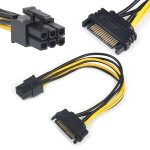 Câble adaptateur d'alimentation pour carte vidéo pci express sata, 15 à 6 broches, 20 cm, 20 cm Câble adaptateur d'alimentation pour carte vidéo pci express sata, 15 à 6 broches, 20 cm, 20 cm