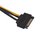 C�ble adaptateur d'alimentation sata m�le 15 broches vers pcie 8 broches (6 + 2) m�le, c�ble 18awg de ...