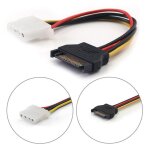 Cble adaptateur d'alimentation sata mle vers molex ide 4 broches, 20cm, 15 broches, carte vido, convertisse ...