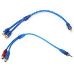 Cble adaptateur audio mp3 rca 1 mle  2 femelles, cordon sparateur en y pour voiture