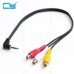 Câble adaptateur audio vidéo, 1 / 8 pouces, 3. 5mm, 4p, mini av trrs, fiche coudée vers 3 rca femelle, ... Câble adaptateur audio vidéo, 1 / 8 pouces, 3. 5mm, 4p, mini av trrs, fiche coudée vers 3 rca femelle, ...