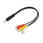 C�ble adaptateur audio - vid�o av, 3. 5mm, 1 pi�ce, cordon adaptateur m�le, st�r�o vers 3 rca femelle, ...