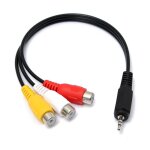 C�ble adaptateur audio vid�o av, jack m�le � 3rca femelle de 2. 5mm, rallonge de 20cm, 2 pi�ces / lot ...