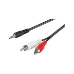 Cble adaptateur audio / vido - prise stro 3, 5 mm vers 2x prise rca - 0, 5 mtres