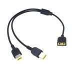 Câble adaptateur de concentrateur pour lenovo thinksub et thinkpad, prise carrée cc, mâle à 2 touristes, ... Câble adaptateur de concentrateur pour lenovo thinksub et thinkpad, prise carrée cc, mâle à 2 touristes, ...