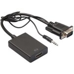 Cble adaptateur convertisseur vga mle vers hdmi femelle sortie 1080 p hd + audio tv av hdtv