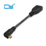 Cble adaptateur femelle micro hdmi 90d coud  gauche, 15cm