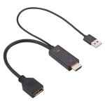 C�ble adaptateur haute d�finition usb2. 0 vers dp displayport femelle, 25cm, adaptateur m�le / hdmi avec ...