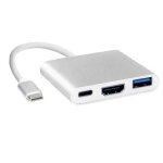 Câble adaptateur hub portable 3 en 1 mâle vers usb usb - c, 4k, compatible hdmi, femelle, 3. 0 Câble adaptateur hub portable 3 en 1 mâle vers usb usb - c, 4k, compatible hdmi, femelle, 3. 0